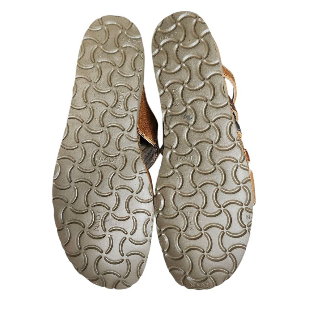 Women's NAOT Peyton Brown & Silver Leather Sandals Size 7 New W/out Tags - Picture 5 of 5